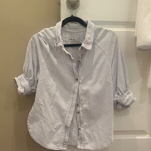 We The Free Light Gray Striped Shirt